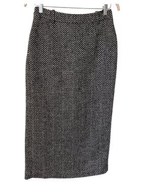 REVOLVE L'Academie June Skirt Black & White Herringbone Classic Pencil Medium